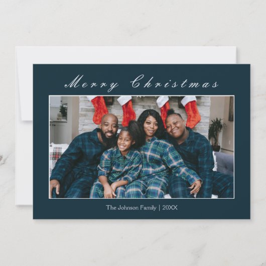 ミニマルモダン主義メリークリスマス家族の写真 シーズンカード (正面)