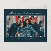 ミニマルモダン主義メリークリスマス家族の写真 ポストカード (正面)