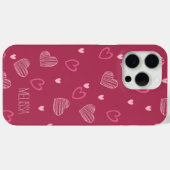 ミニマルモダン主義ロマンチックハート形状パターン Case-Mate iPhoneケース (裏面 (横))