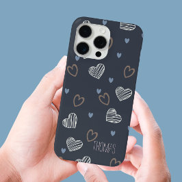 ミニマルモダン主義ロマンチックハート形状パターン iPhone 15 PRO MAXケース