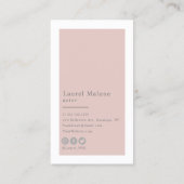 ミニマルモダン主義俳優モデルソーシャルメディアピンク 名刺 (裏面)