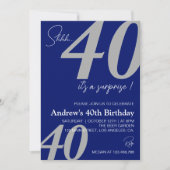 ミニマルモダン主義大人誕生日 招待状 (正面)