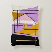 ミニマルモダン主義幾何三角形モノグラム アクセントクッション (裏面(縦))