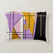 ミニマルモダン主義幾何三角形モノグラム アクセントクッション (裏面)