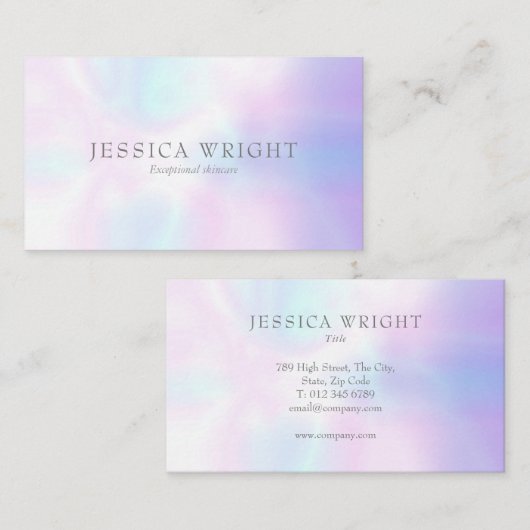 ミニマルモダン主義虹色プロフェッショナル 名刺 (正面/裏面)