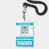 ミニマルモダン先生IDカードバッジ バッジ (正面（ネックストラップ付）)