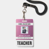 ミニマルモダン先生IDカード バッジ (正面（ネックストラップ付）)