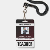 ミニマルモダン先生IDカード バッジ (正面（ネックストラップ付）)