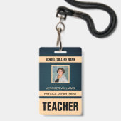 ミニマルモダン先生IDカード バッジ (正面（ネックストラップ付）)