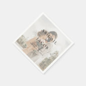 ミニマルモダン写真ウェディング スタンダードカクテルナプキン (角)