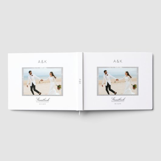 ミニマルモダン写真エレガントカスタム ゲストブック (全面)
