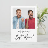 ミニマルモダン写真ベストマン提案 招待状 (スタンド正面)
