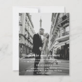 ミニマルモダン写真予算結婚式招待状 (正面)
