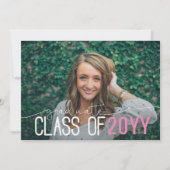 ミニマルモダン写真卒業発表 案内状 (正面)