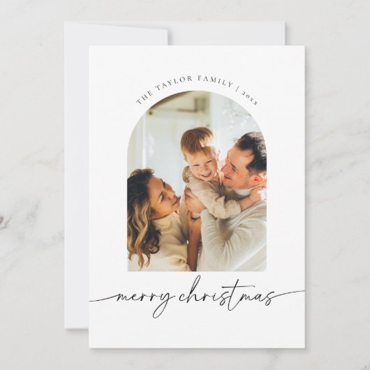 ミニマルモダン写真家族クリスマスカード シーズンカード (正面)