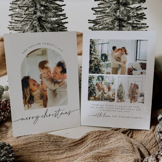 ミニマルモダン写真家族クリスマスカード シーズンカード