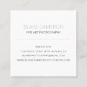 ミニマルモダン写真家 スクエア名刺 (裏面)