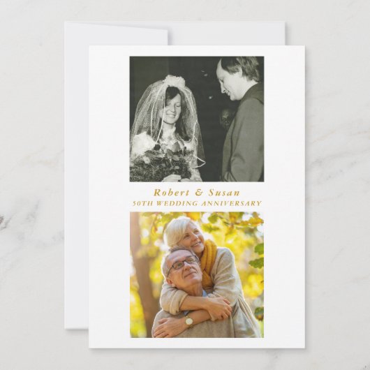 ミニマルモダン写真50結婚周年記念 招待状 (裏面)