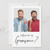 ミニマルモダン写真 groom 提案 招待状 (正面)