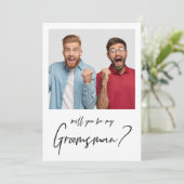 ミニマルモダン写真 groom 提案 招待状 (スタンド正面)