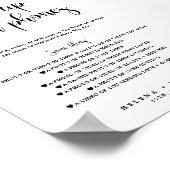 ミニマルモダン吹のサインを結婚出す ポスター (角)