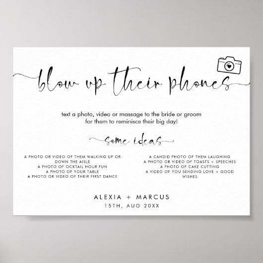 ミニマルモダン吹のサインを結婚出す ポスター (正面)