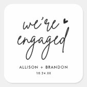 ミニマルモダン婚約パーティ婚約した スクエアシール (正面)