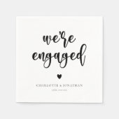 ミニマルモダン婚約パーティ婚約した スタンダードカクテルナプキン (正面)