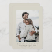 ミニマルモダン婚約告知フォトカード (正面/裏面)