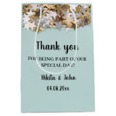 ミニマルモダン婚約/ウェディングパ感謝していーティー ミディアムペーパーバッグ (正面)