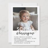 ミニマルモダン子供の誕生日招待状 招待状 (正面)