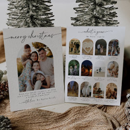 ミニマルモダン年次レビュー写真ファミリー シーズンカード