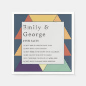 ミニマルモダン幾何カラフル結婚スタイリッシュの スタンダードカクテルナプキン (正面)