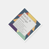 ミニマルモダン幾何カラフル結婚スタイリッシュの スタンダードカクテルナプキン (角)