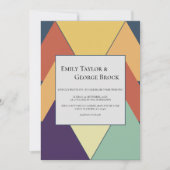 ミニマルモダン幾何カラフル結婚スタイリッシュの 招待状 (正面)