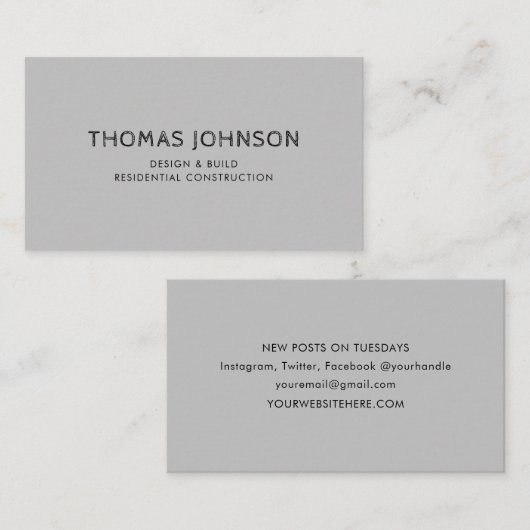 ミニマルモダン建築名刺 名刺 (正面/裏面)