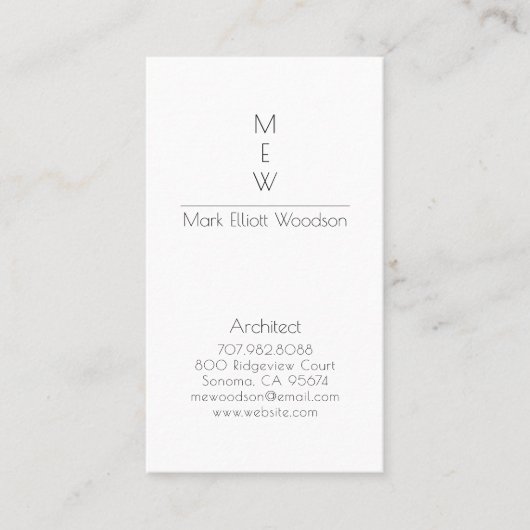 ミニマルモダン建築家 名刺 (正面)