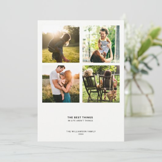 ミニマルモダン引用文 |写真のコラージュ シーズンカード (スタンド正面)