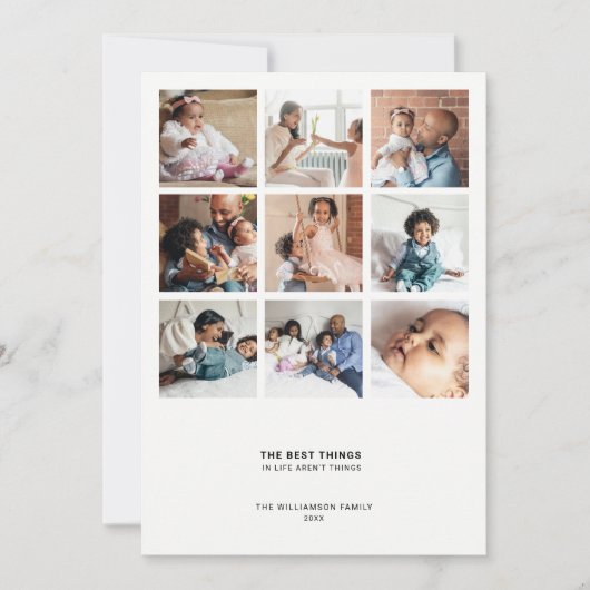 ミニマルモダン引用文 |複数のフォトコラージュ シーズンカード (正面)