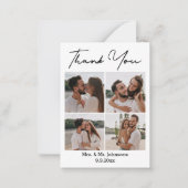 ミニマルモダン感謝していの4つの写真結婚コラージュ ノートカード (正面)