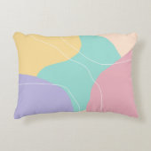 ミニマルモダン抽象芸術の幾何学的アイスクリーム色 アクセントクッション (正面)