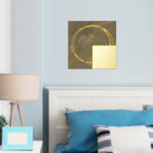 ミニマルモダン抽象芸術ブラウンゴールドフォイルプリント 箔ポスター (インサイチュ (寝室))