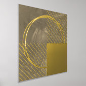 ミニマルモダン抽象芸術ブラウンゴールドフォイルプリント 箔ポスター (レイダウン)