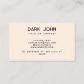 ミニマルモダン抽象芸術ペー縁どジ 名刺 (裏面)