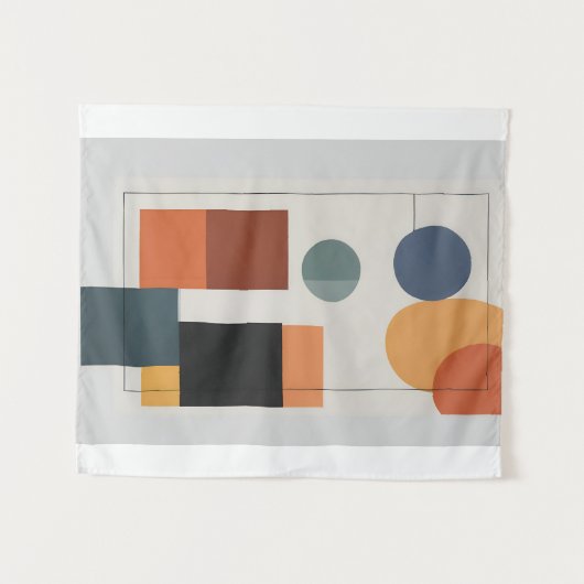 ミニマルモダン抽象芸術幾何学的アート タペストリー (正面(横))