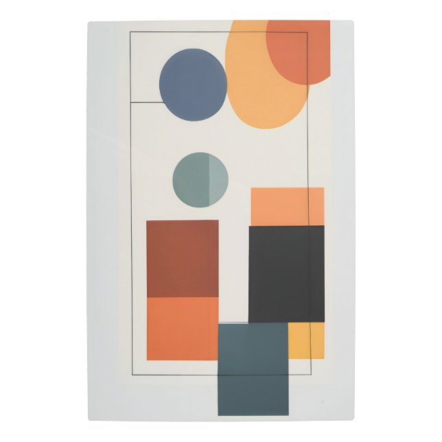 ミニマルモダン抽象芸術幾何学的 メタルプリント (正面)