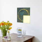 ミニマルモダン抽象芸術緑金ゴールド 箔ポスター (レイダウン (キッチン))