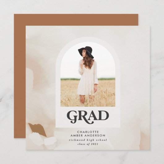 ミニマルモダン抽象芸術 招待状 (正面/裏面)