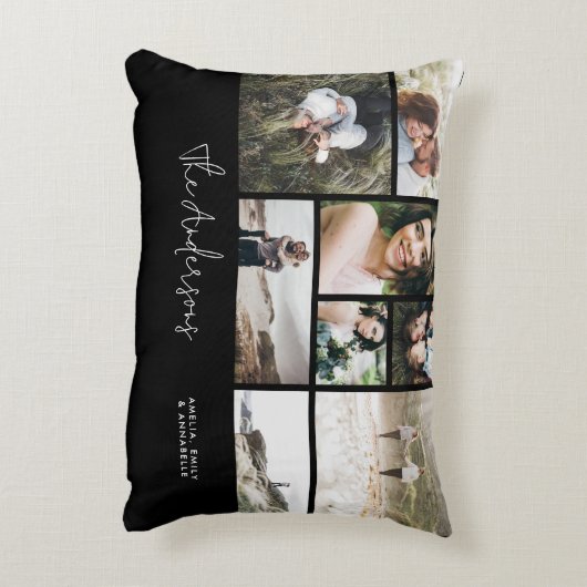 ミニマルモダン数々のエレガント8枚の写真最高の友人 アクセントクッション (裏面(縦))