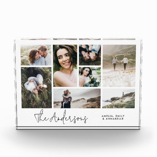 ミニマルモダン数々のエレガント8枚の写真最高の友人 フォトブロック (正面)